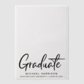 モダンな卒業発表 ヴェラムオーバーレイ ベラム紙招待状 (正面)