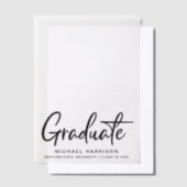 モダンな卒業発表 ヴェラムオーバーレイ ベラム紙招待状 (オフセット)