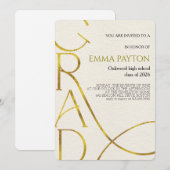 モダンな卒業祝賀会 招待状 (正面/裏面)