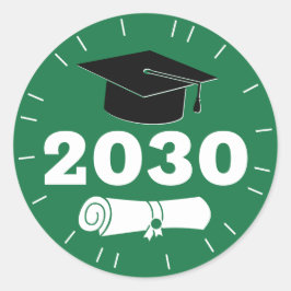 モダンな卒業証書 卒業年度 キャップ ディプロマ グリーン ラウンドシール