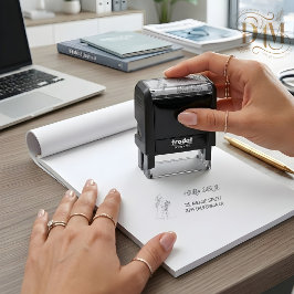 モダンな卒業黒と白の線画の卒業生 セルフインキングスタンプ