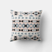 モダンな南西幾何学的な赤面および黒 クッション (裏面)