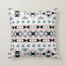 モダンな南西幾何学的な赤面および黒 クッション