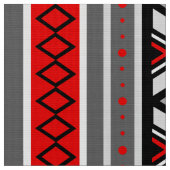 モダンな南西幾何学的、赤い及び灰色/灰色 ファブリック (クローズアップ)