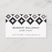 モダンな南西総括的で黒くフェイクな銀製のグリッター 名刺 (正面)