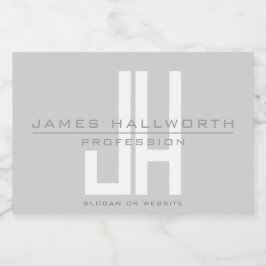 モダンな印象のビジネス用モノグラム | グレー フードラベル