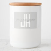 モダンな印象のビジネス用モノグラム | グレー フードラベル (正面)