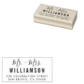 モダンな原稿のカスタムな結婚式は差出人住所を示します ラバースタンプ (押印)