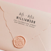 モダンな原稿のカスタムな結婚式は差出人住所を示します ラバースタンプ