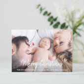 モダンな原稿のクリスマスの休日家族|の写真 招待状 (スタンド正面)