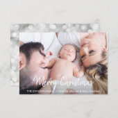 モダンな原稿のクリスマスの休日家族|の写真 招待状 (正面/裏面)