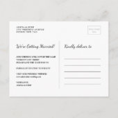 モダンな原稿のタイポグラフィの写真の保存日付 案内ポストカード (裏面)