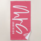 モダンな原稿の執筆夫人新婚旅行の結婚祝い ビーチタオル (正面)