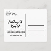 モダンな原稿の結婚式招待状の郵便はがき インビテーションポストカード (裏面)