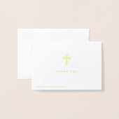 モダンな原稿|の写真の青い洗礼は|感謝していしています 箔カード (裏面封筒付き)