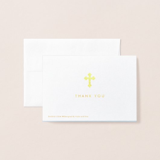 モダンな原稿|の写真の青い洗礼は|感謝していしています 箔カード (裏面封筒付き)