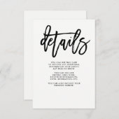 モダンな原稿|の結婚のゲストの詳細 エンクロージャーカード (正面/裏面)