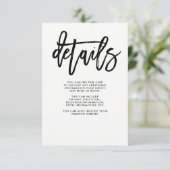 モダンな原稿|の結婚のゲストの詳細 エンクロージャーカード (スタンド正面)