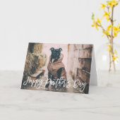 モダンな原稿|幸せなPawther日カード カード (黄色い花)