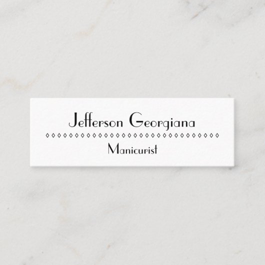 モダンな及び基本的なネイルアーチストの名刺 スキニー名刺 (正面)