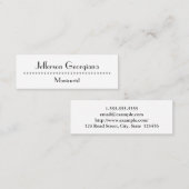 モダンな及び基本的なネイルアーチストの名刺 スキニー名刺 (正面/裏面)