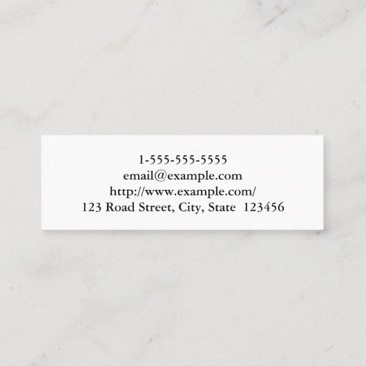 モダンな及び基本的なネイルアーチストの名刺 スキニー名刺 (裏面)