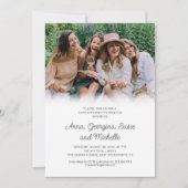 モダンな友達合同誕生日パーティー 招待状 (正面)