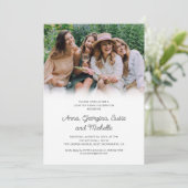 モダンな友達合同誕生日パーティー 招待状 (スタンド正面)