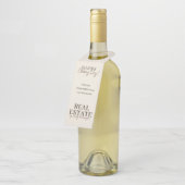 モダンな取引完了日のアースカラーの不動産エージェント ボトルネックタグ (アングル)