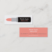 モダンな口紅のメーキャップアーティストの名刺 スキニー名刺 (正面/裏面)