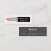 モダンな口紅のメーキャップアーティストの名刺 スキニー名刺 (正面/裏面)