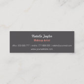 モダンな口紅のメーキャップアーティストの名刺 スキニー名刺 (裏面)