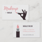 モダンな口紅のメーキャップアーティストの名刺 名刺 (正面/裏面)