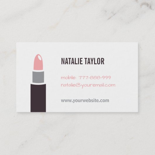 モダンな口紅のメーキャップアーティストの名刺 名刺 (裏面)