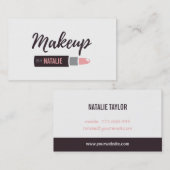 モダンな口紅の化粧のタイポグラフィの名刺 名刺 (正面/裏面)