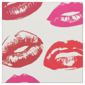 モダンな口紅の化粧パターン ファブリック (クローズアップ)