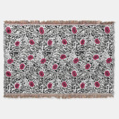 モダンな口紅の唇B&Wパターン スローブランケット (正面)