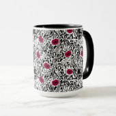 モダンな口紅の唇B&Wパターン マグカップ (正面右)