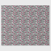 モダンな口紅の唇B&Wパターン ラッピングペーパー (フラット)