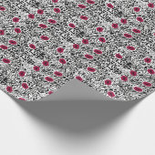 モダンな口紅の唇B&Wパターン ラッピングペーパー (角)