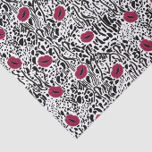 モダンな口紅の唇B&Wパターン 薄葉紙 (詳細)