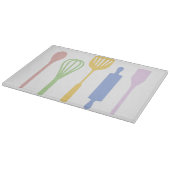 モダンな台所-ガラスまな板 カッティングボード (角)