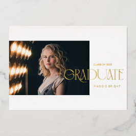 モダンな台本 2023 年卒業生発表 箔招待状