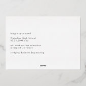 モダンな台本 2023 年卒業生発表 箔招待状 (裏面)