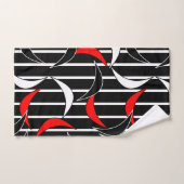 モダンな同世代の人の抽象芸術の黒の赤パターン バスタオルセット (ハンドタオル)