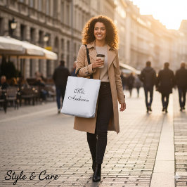 モダンな名入れプリントのゆったりトートバッグ トートバッグ