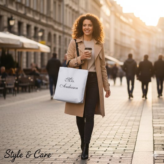 モダンな名入れプリントのゆったりトートバッグ トートバッグ