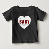 モダンな名入れベビーハートTシャツ ベビーTシャツ (正面)