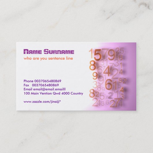 モダンな名刺に番号を付けます 名刺 (正面)