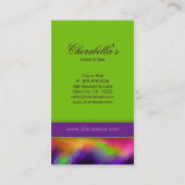 モダンな名刺のカラフルなサロンの紫色の緑 名刺 (裏面)